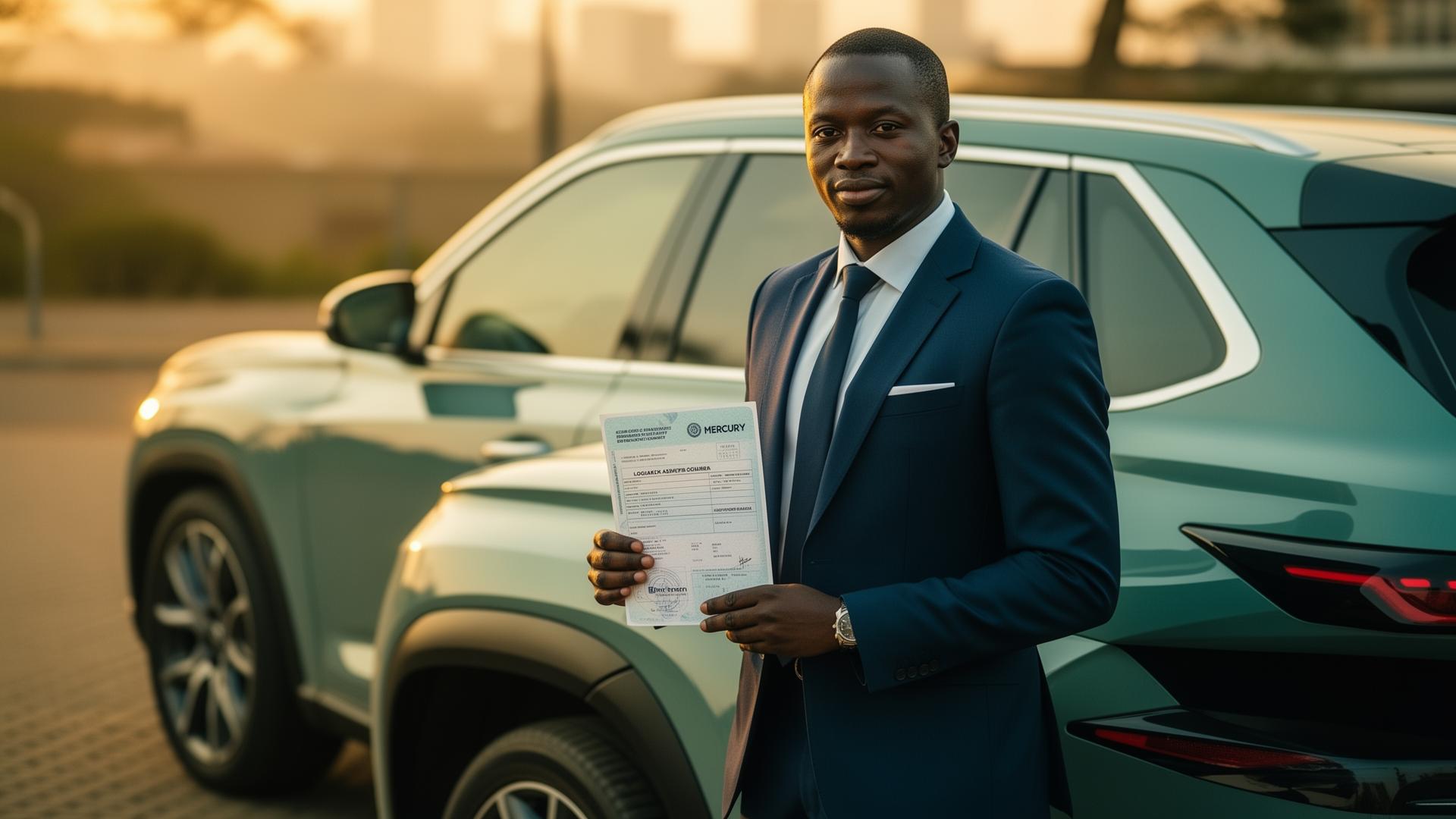 Kenyan business owner with car logbook